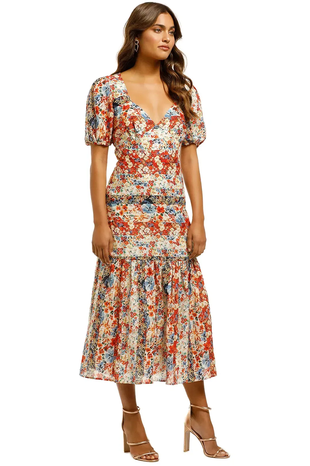 Talulah Carnevale Midi Dress in Soiree Print Size 10 for rent on The Volte - main image
