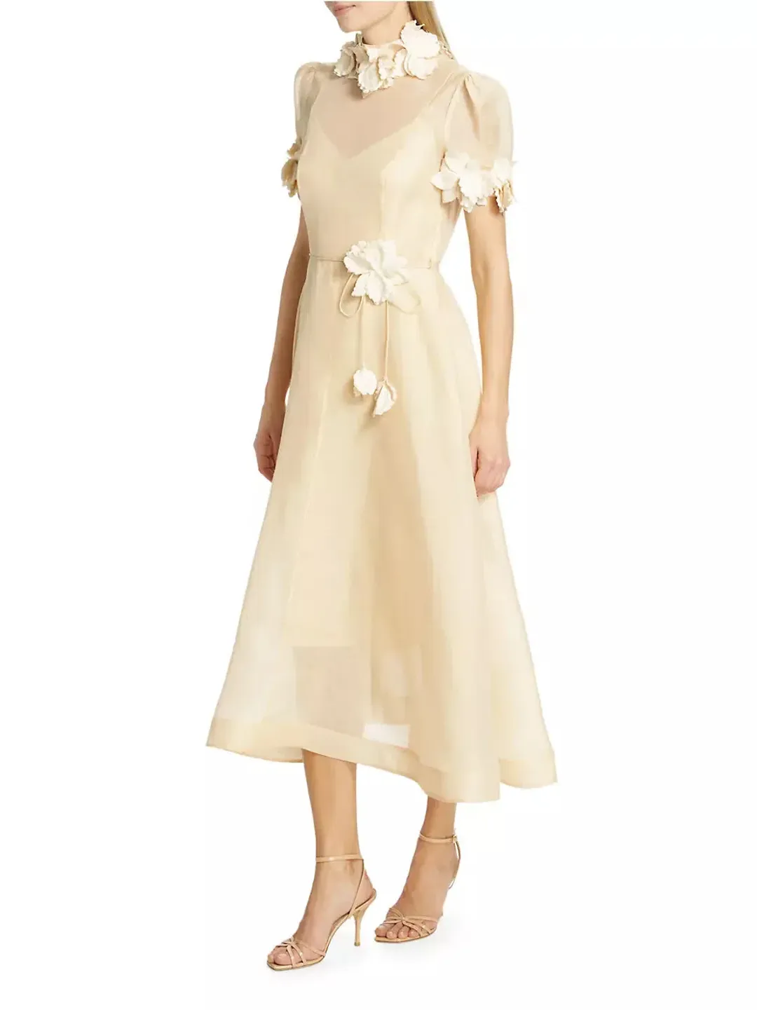 Zimmermann Luminosity Liftoff Flower Midi Dress Cream Size 0P / AU 6 for rent on The Volte - main image