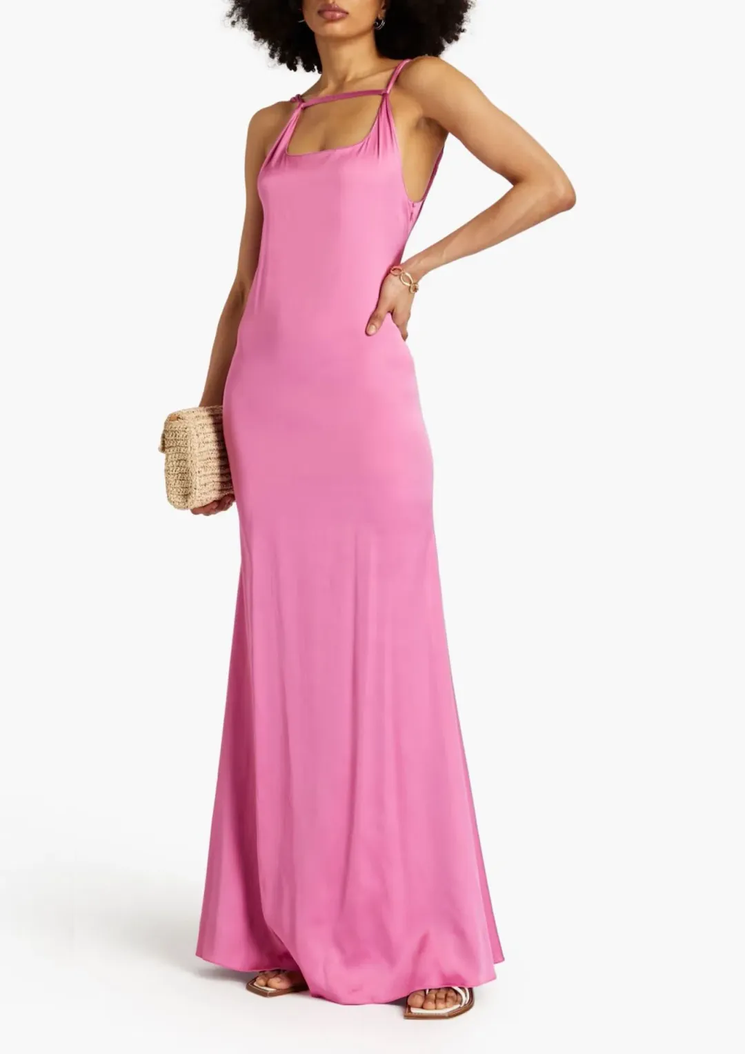 Jaquemus La Robe Mentalo Gown Pink Size FR 38 / AU 10 for rent on The Volte - main image