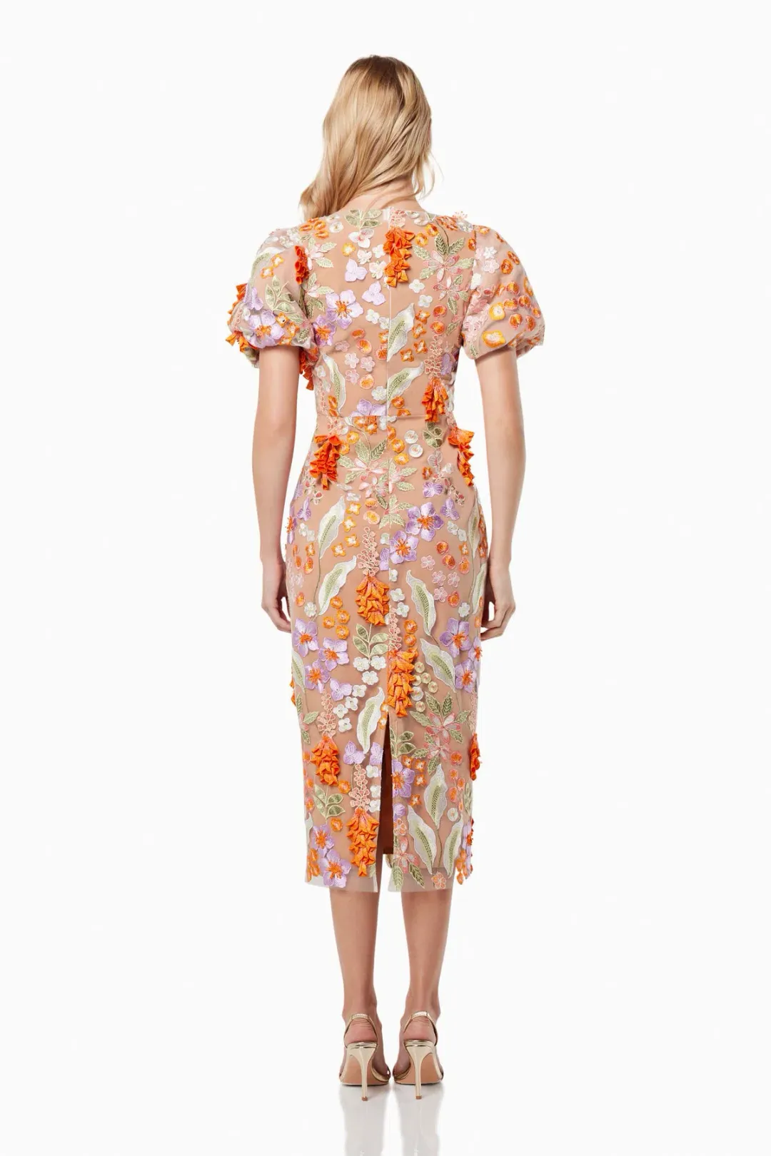 Elliatt Remix 3D Floral Midi Dress Multi Size M / AU 10 for rent on The Volte - main image
