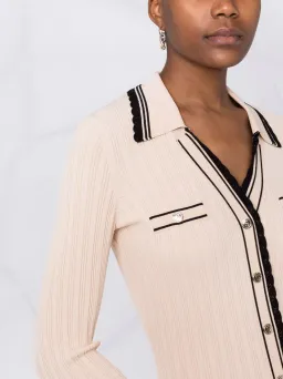 Sandro Alexandrine Ribbed Knit Midi Dress Beige Size 6 AU for rent on The Volte - image 5