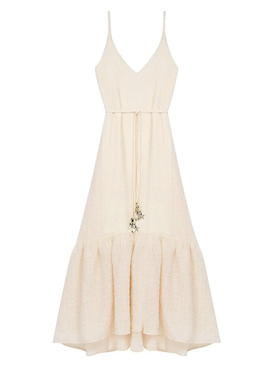 Maje Rolio Strappy Woven Maxi Dress Ecru Cream Size 34 / AU 6 for rent on The Volte - main image