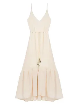 Maje Rolio Strappy Woven Maxi Dress Ecru Cream Size 34 / AU 6 for rent on The Volte - image 8