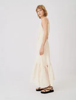 Maje Rolio Strappy Woven Maxi Dress Ecru Cream Size 34 / AU 6 for rent on The Volte - image 7