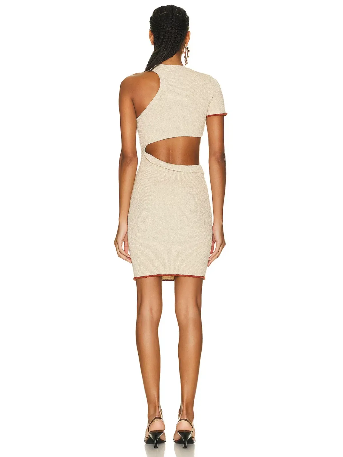 Jacquemus La Robe Brilho Dress in Beige Size AU 8 - Image 4