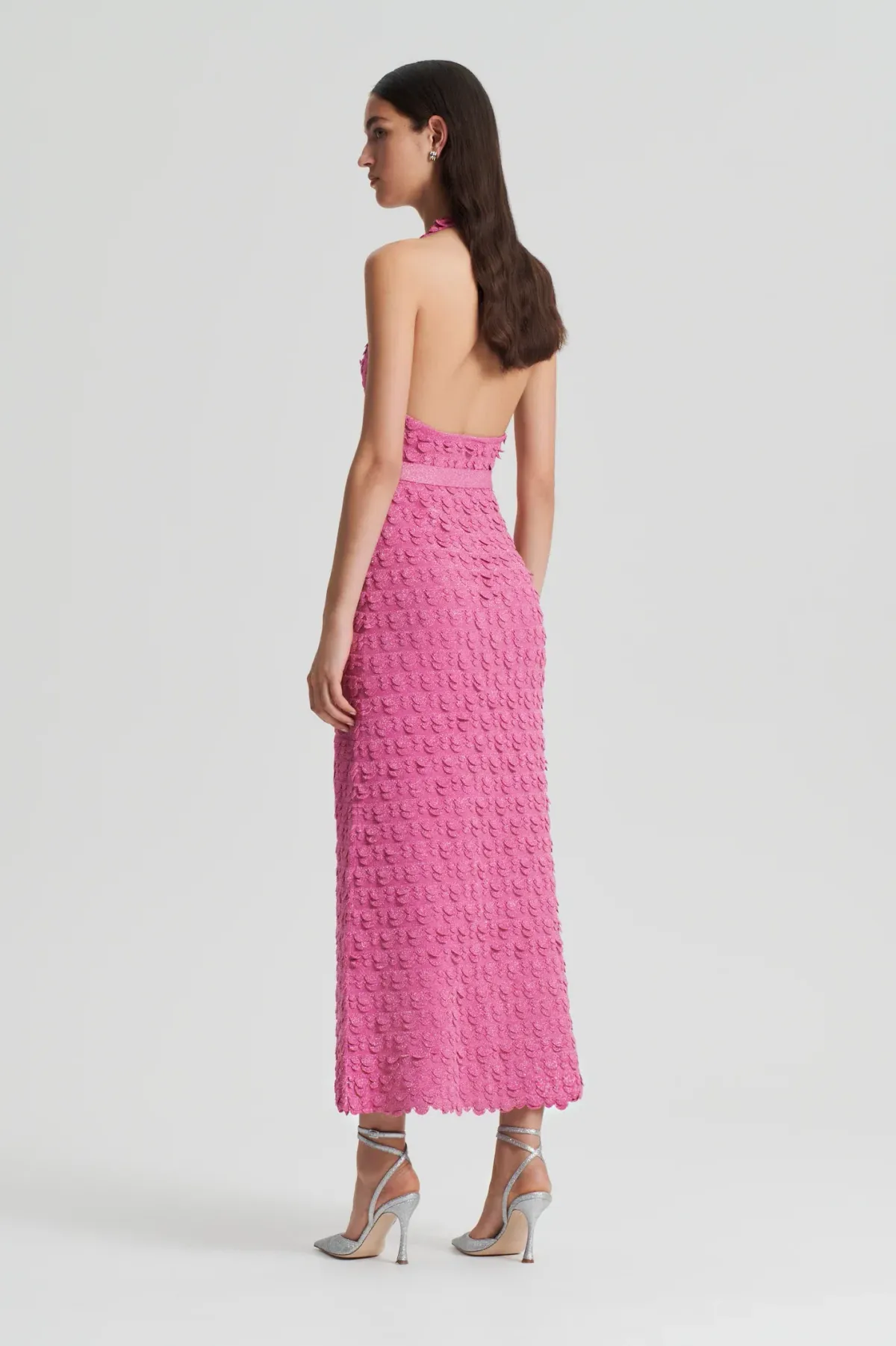 Scanlan Theodore Sparkle Halter Dress Pink Size 8 - Image 3
