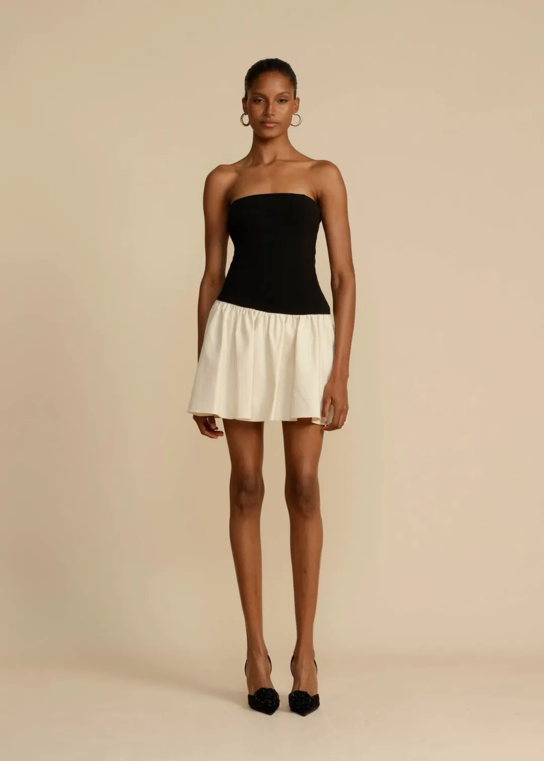 Arcina Ori Celine Mini Dress Black/White Size 6 for rent on The Volte - main image