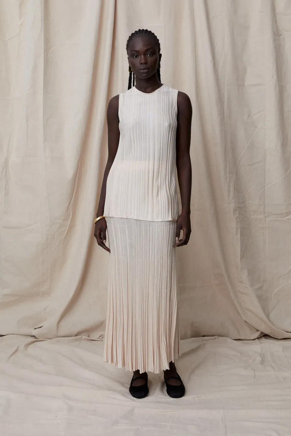 Blanca Adelina Top and Skirt Set Cream Size 8 for rent on The Volte - main image