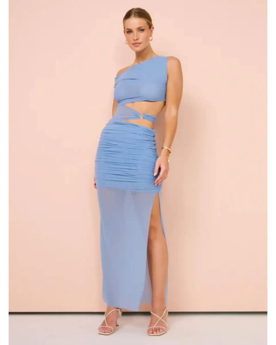 Bec & Bridge Whorl Asym Maxi Dress in Meridian Blue Size AU 6 for rent on The Volte - main image