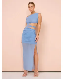 Bec & Bridge Whorl Asym Maxi Dress in Meridian Blue Size AU 6 for rent on The Volte - image 1