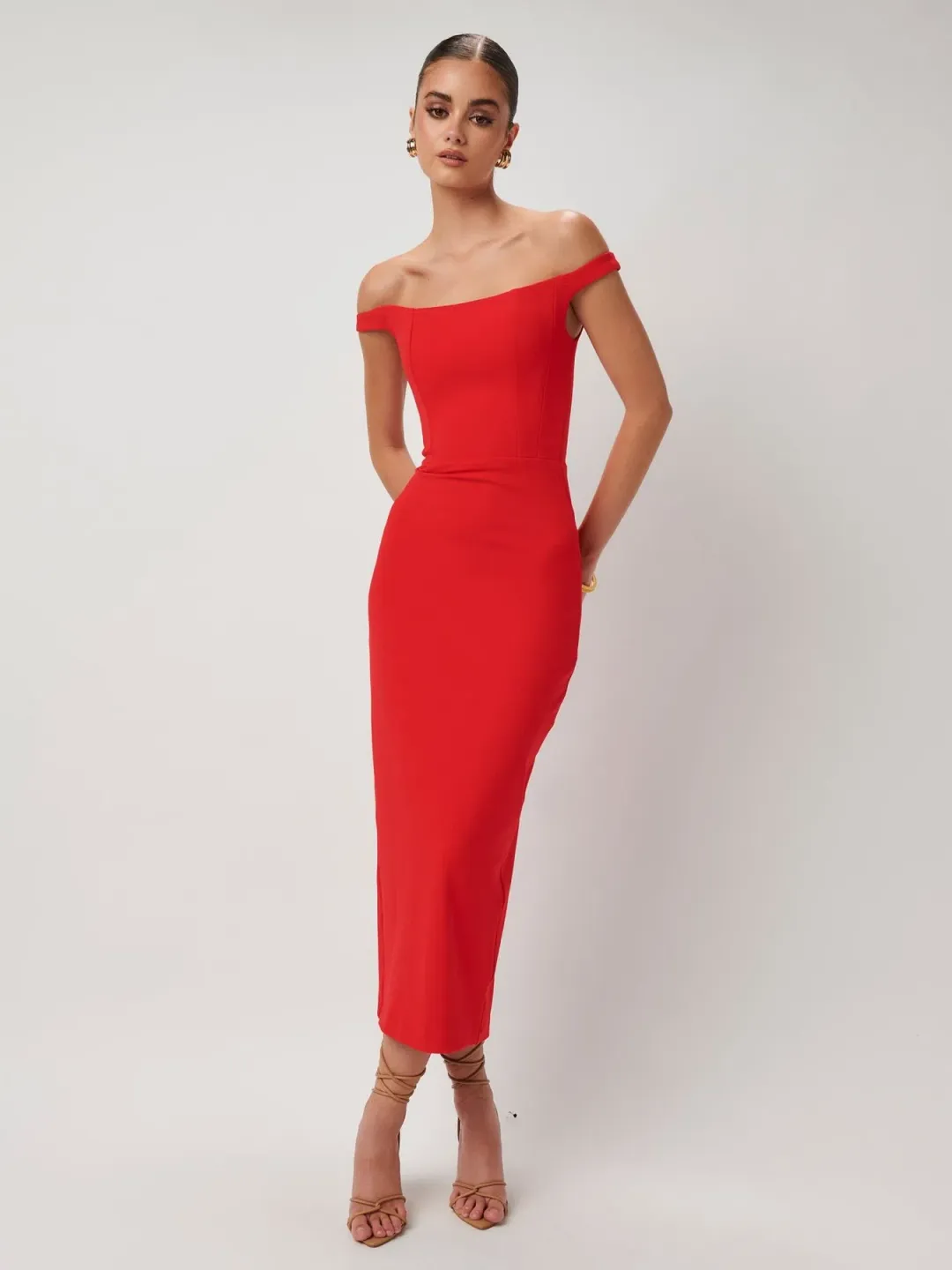 Effie Kats Amaya Midi Dress Cherry Red Size XS / AU 6 for rent on The Volte - main image