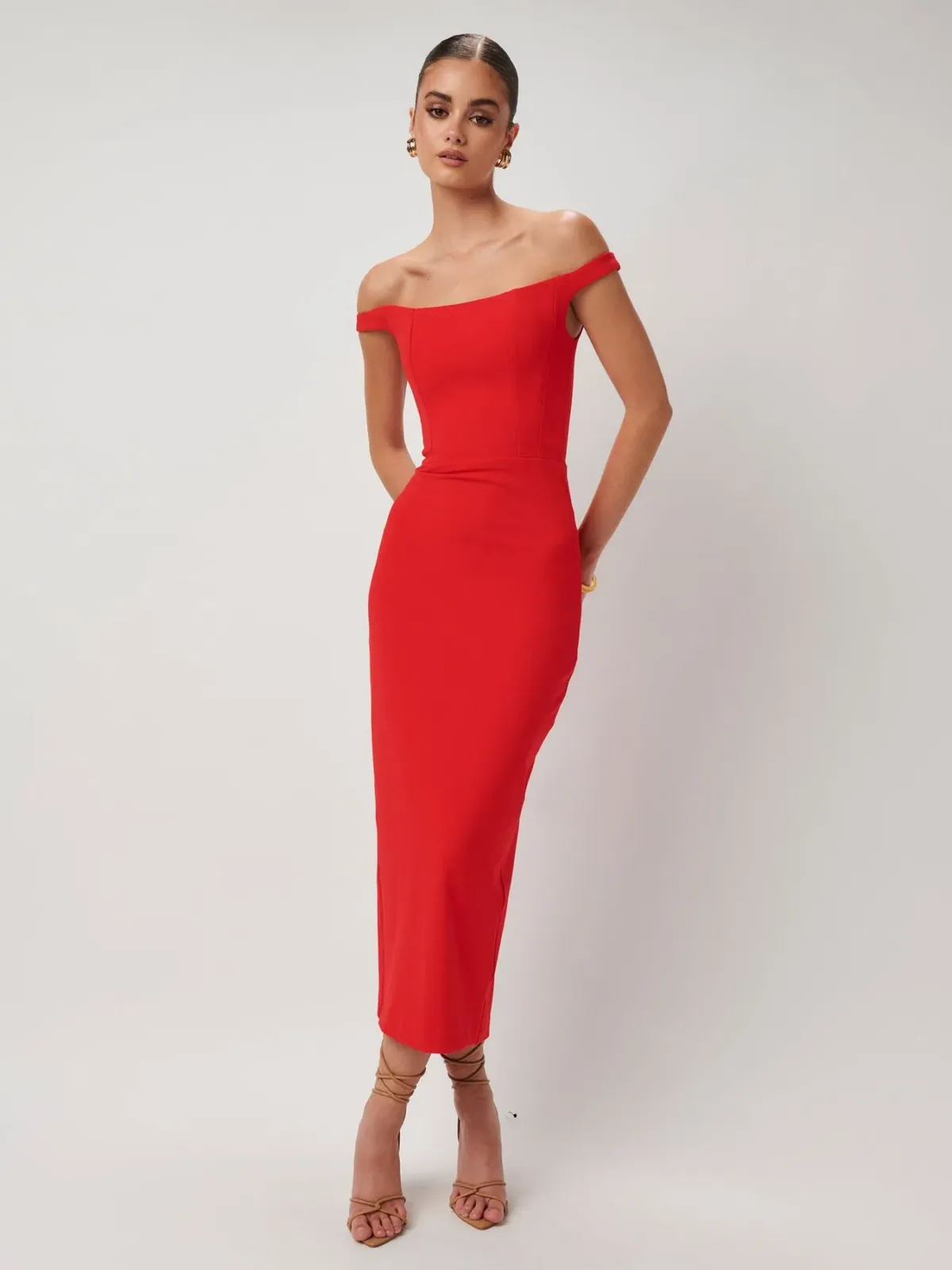 Effie Kats Amaya Midi Dress Cherry Red Size XS / AU 6 for rent on The Volte - main image