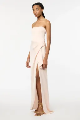Manning Cartell Asymmetrical Games Strapless Gown Rosewater Pink Size 4 for rent on The Volte - image 1