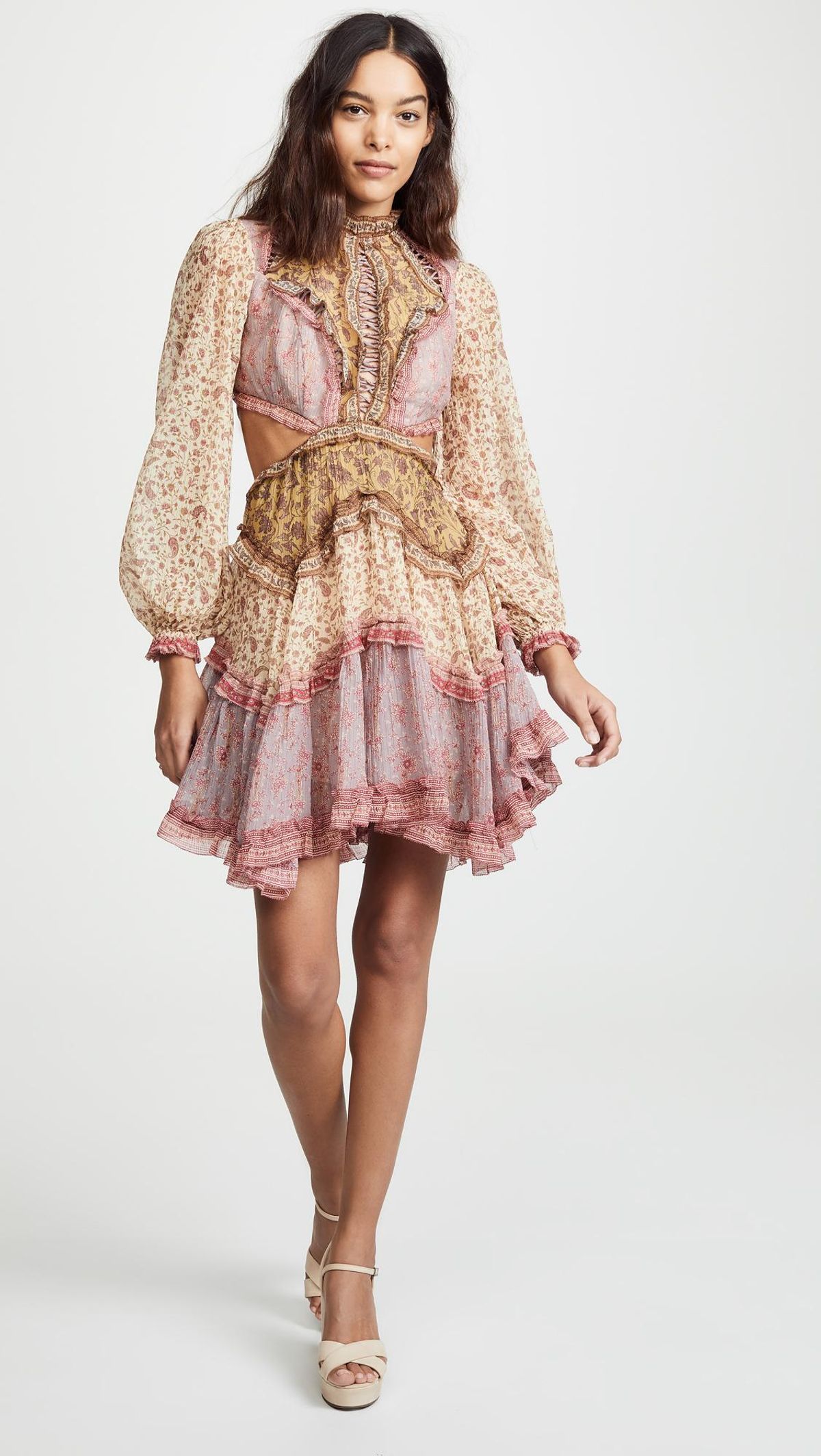 Zimmermann Juniper Cut Out Floating Dress Spliced Size 8 - Image 1