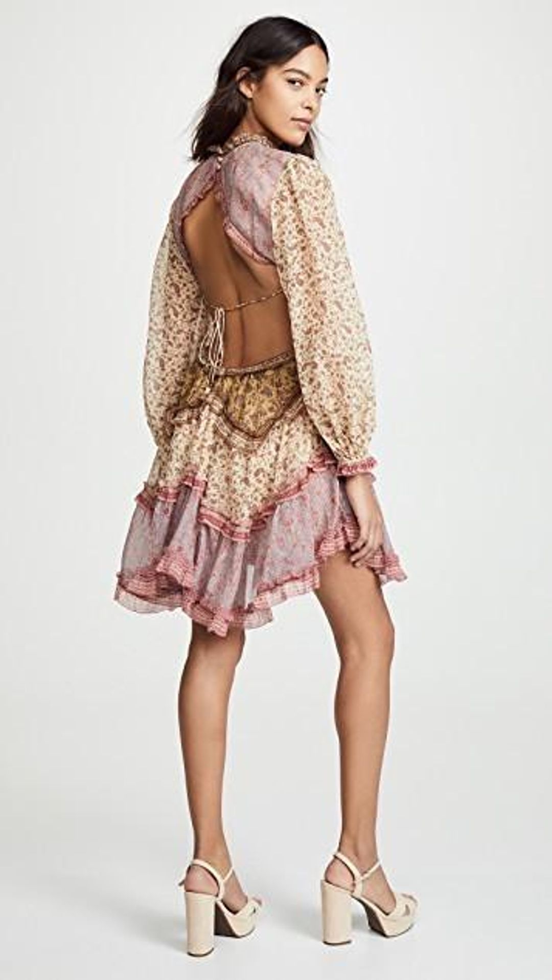 Zimmermann Juniper Cut Out Floating Dress Spliced Size 8 for rent on The Volte - main image