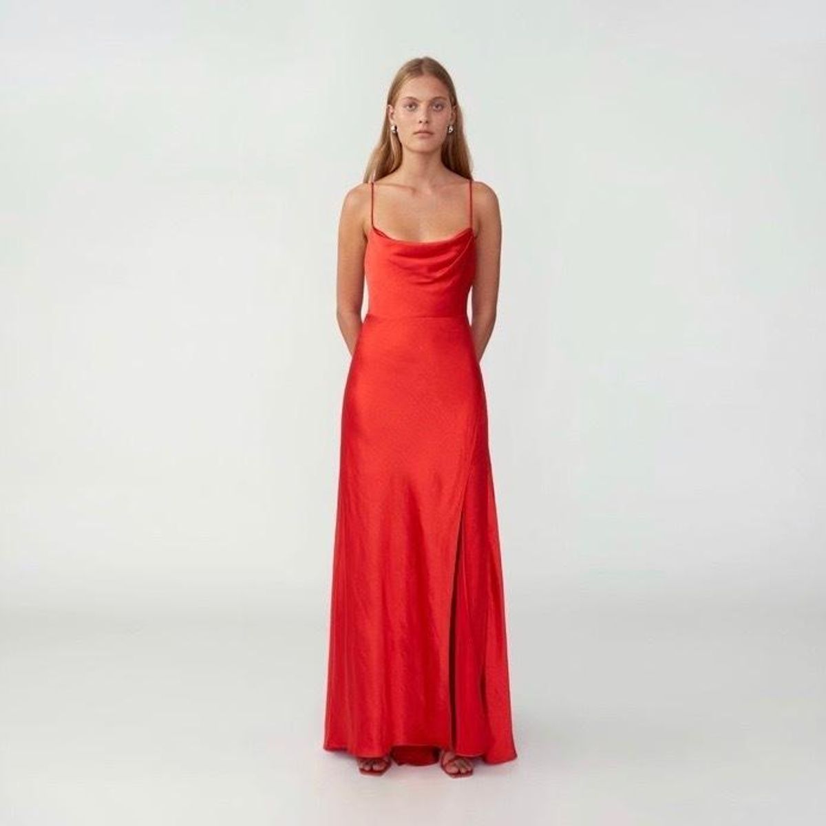 Fame & Partners Strappy Draped Gown Size 10 - Image 1