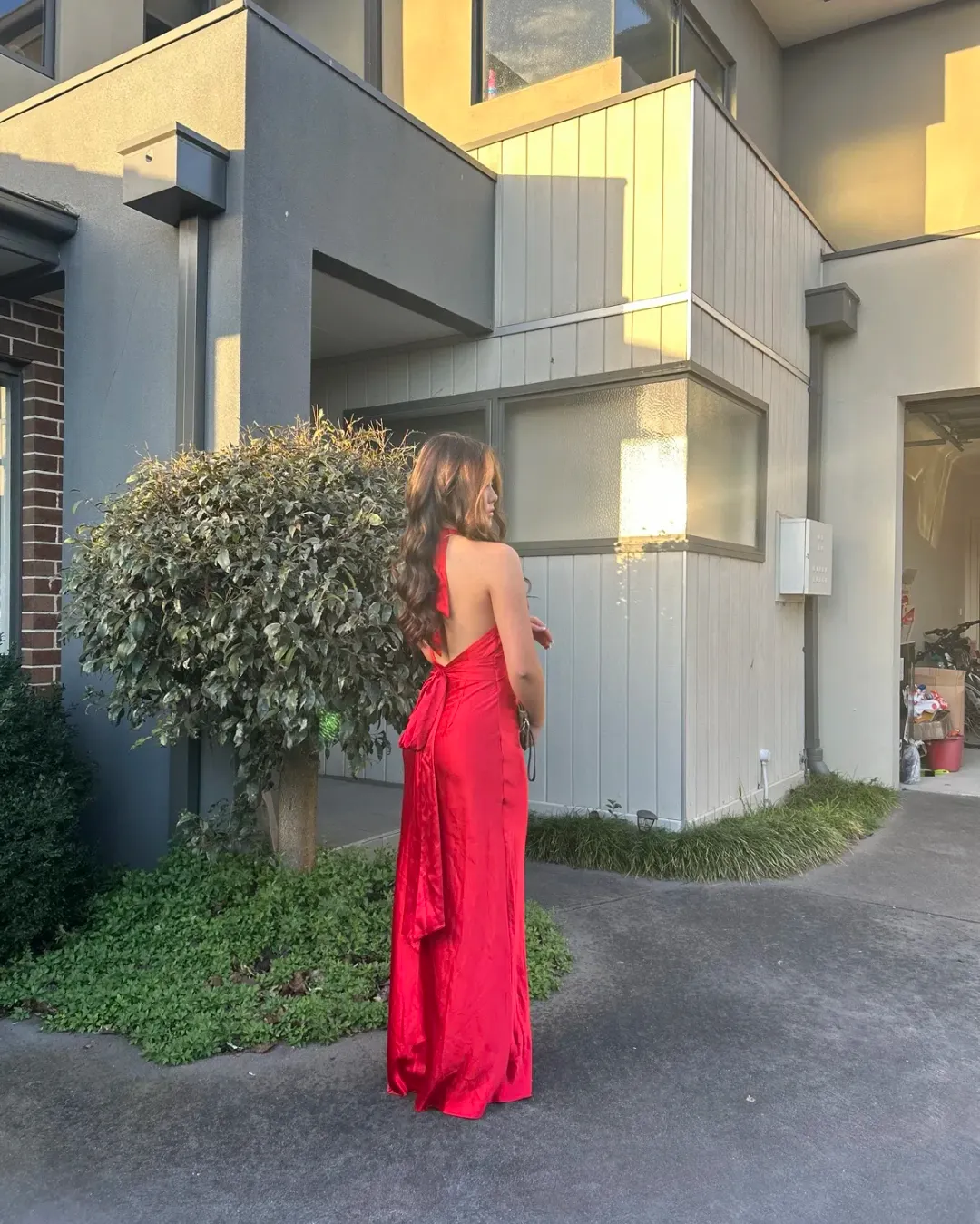 Ruth Tarvydas Vintage Halter Open Back Dress Red Size 6 for rent on The Volte - main image