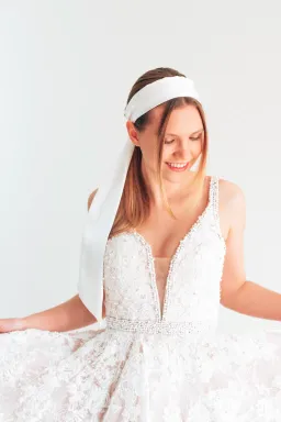 Sherri Hill 50656 Lace Mini Dress White Size 6 for rent on The Volte - image 3