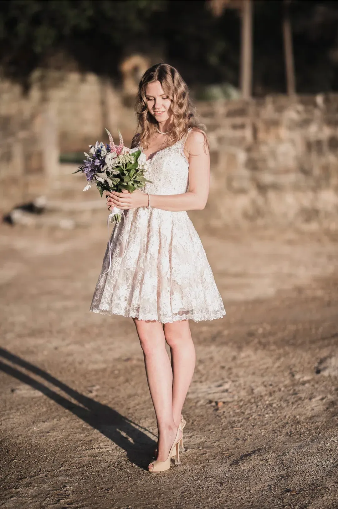 Sherri Hill 50656 Lace Mini Dress White Size 6 for rent on The Volte - main image