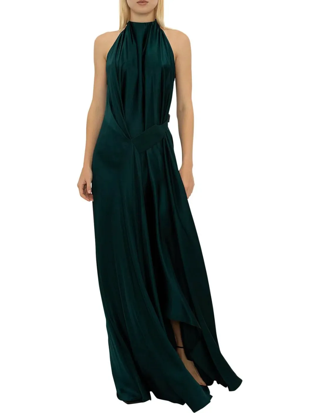 Bianca Spender Isabella Silk Gown Green Size 10 for rent on The Volte - main image