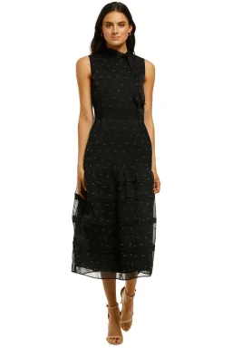 Stevie May Blackbird Midi Dress in Black Flocking Size 12 for rent on The Volte - image 4
