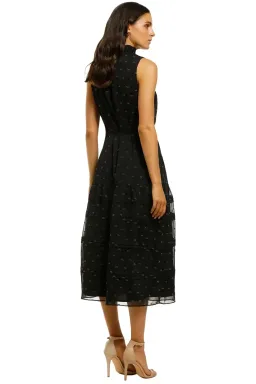 Stevie May Blackbird Midi Dress in Black Flocking Size 12 for rent on The Volte - image 3