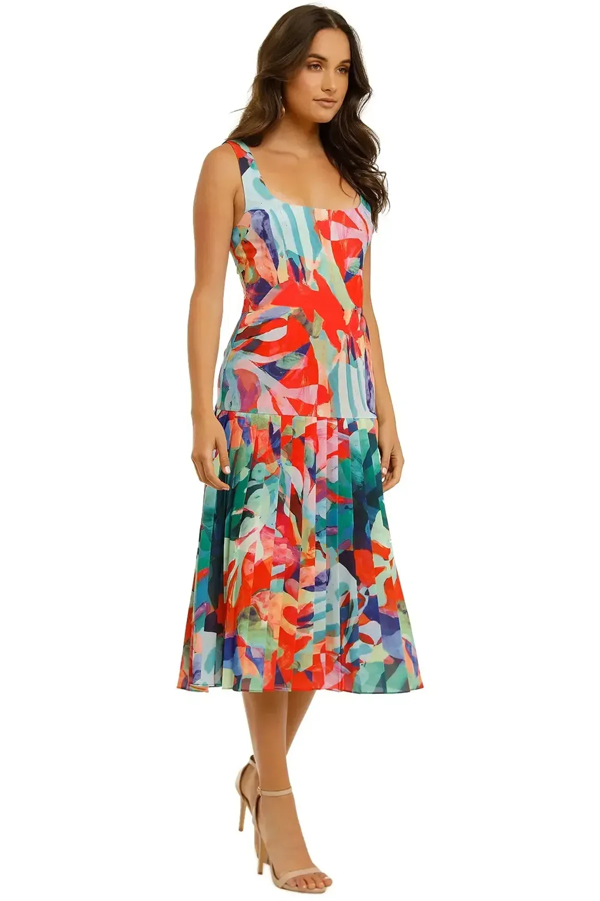 Vestire Miami Nights Midi Dress in Miami Print Size 12 - Image 2