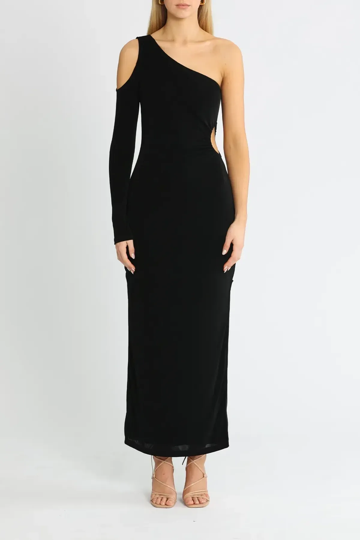 Suboo Beth One Shoulder Maxi Dress in Black Size 10 - Image 1