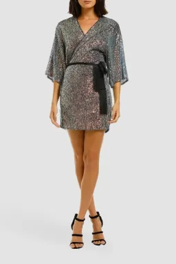 Winona Fantasia Wrap Dress in Blue Size 14 for rent on The Volte - image 1