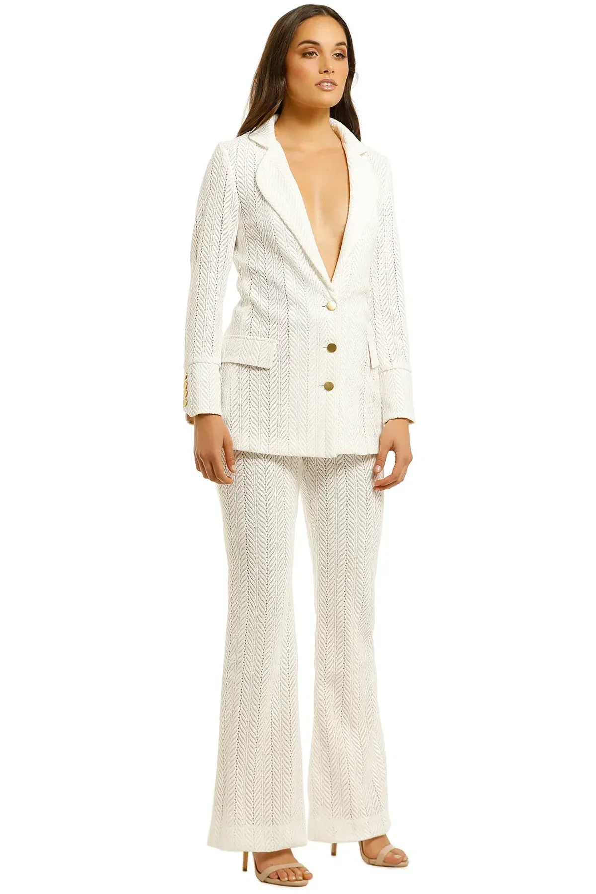 We Are Kindred Marbella Blazer and Pant Set in Frost Size 8 - Image 2