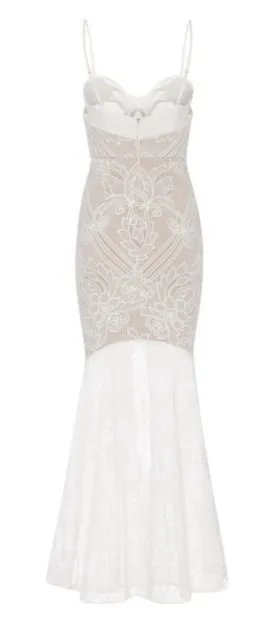 Sheike Lunar Lace Maxi Dress Ivory Size 14 for rent on The Volte - image 2