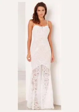 Sheike Lunar Lace Maxi Dress Ivory Size 14 for rent on The Volte - image 1