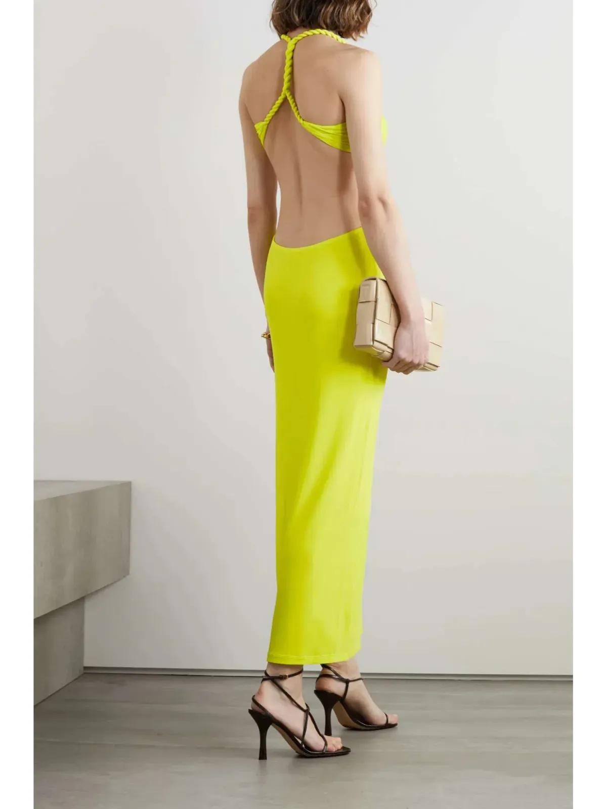 Dion Lee V Neck Rope Dress Yellow Size AU 6 - Image 2