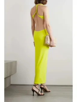 Dion Lee V Neck Rope Dress Yellow Size AU 6 for rent on The Volte - image 2