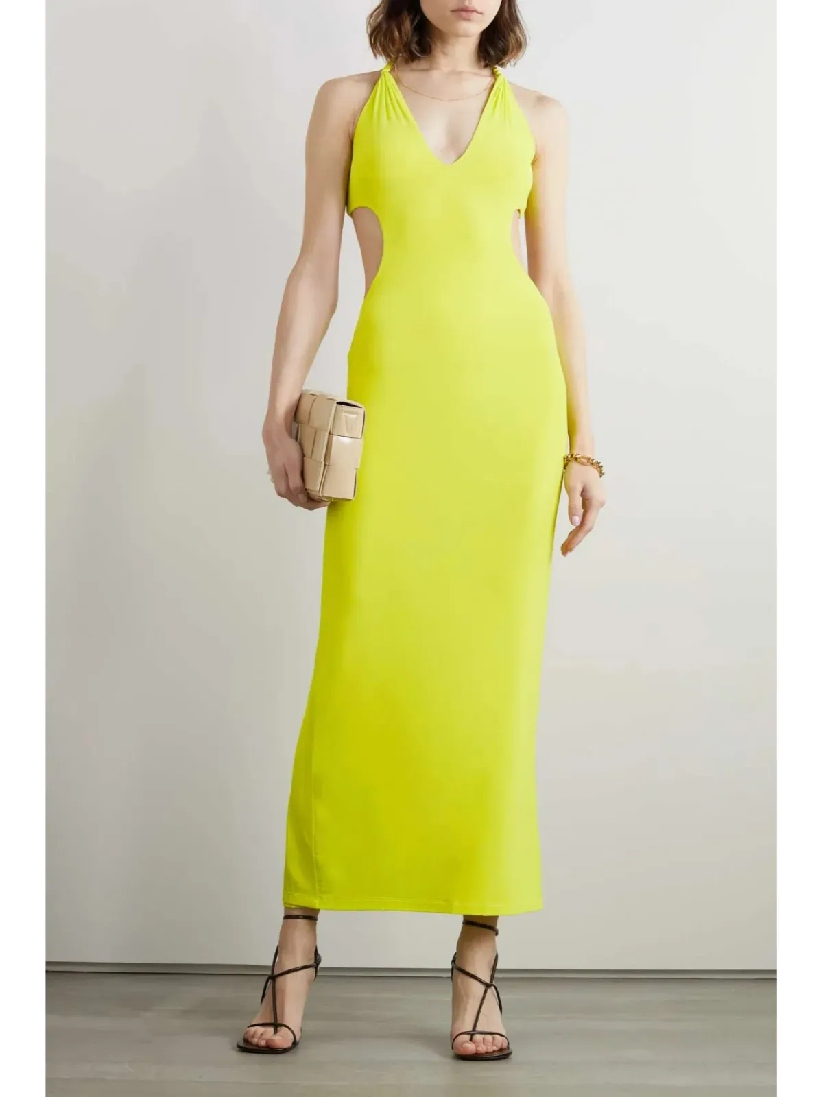Dion Lee V Neck Rope Dress Yellow Size AU 6 for rent on The Volte - main image