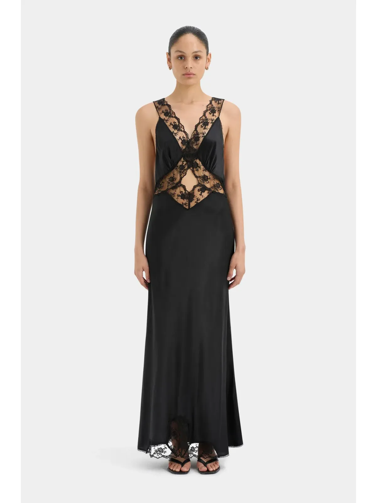 Sir the Label Aries Cut Out Gown in Black Size 1 / AU 8 for rent on The Volte - main image
