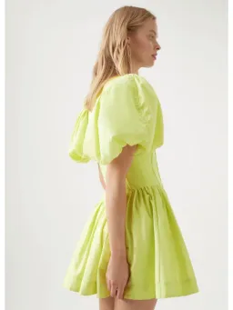 Aje Gianna Puff Sleeve Mini Dress in Lemon Size AU 6 for rent on The Volte - image 3