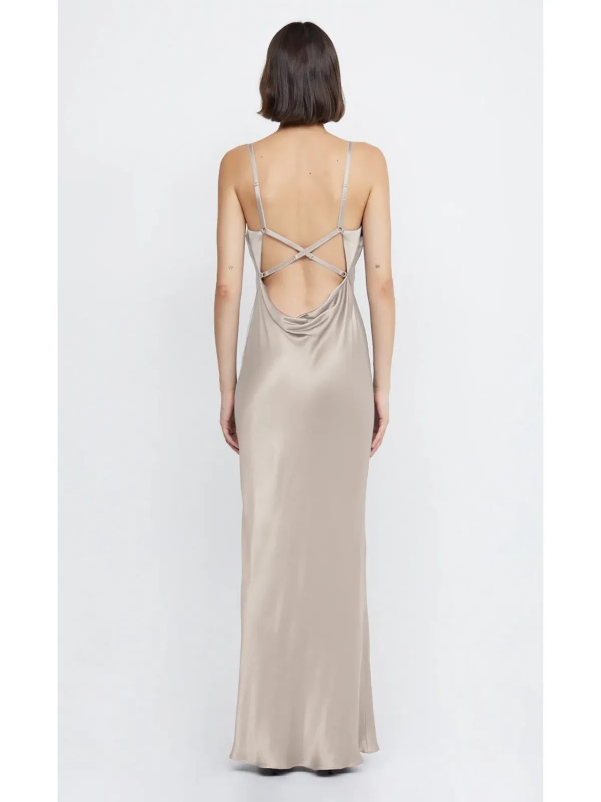 Bec & Bridge Malia Maxi Dress Smoke Taupe Size AU 10 - Image 4