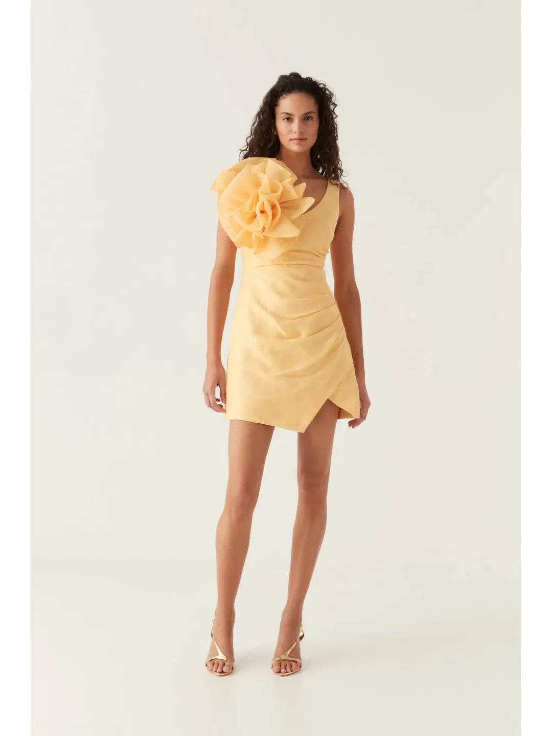 Aje Energy Mini Dress Marigold Yellow Size AU 4 for rent on The Volte - main image