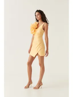 Aje Energy Mini Dress Marigold Yellow Size AU 4 for rent on The Volte - image 3