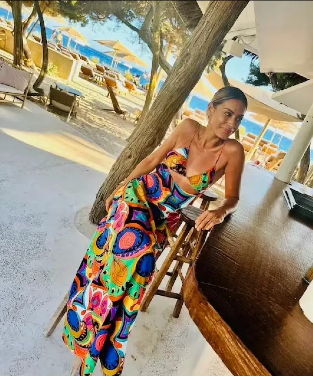 SWF Boutique Murano Cut Out A Line Maxi Dress Print Size 12 for rent on The Volte - main image