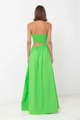 SWF Boutique Asymmetric Cut Out Maxi Dress Verde Size 12 for rent on The Volte - image 2