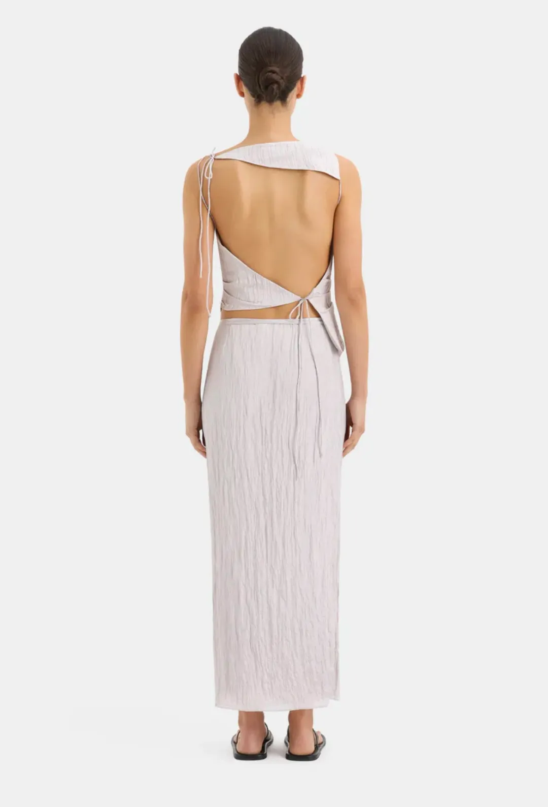 Sir The Label Ligera Top Size 0/Au 6 And Wrap Skirt Size 0p/Au 6P Set Silver for rent on The Volte - main image