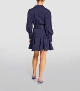 Zimmermann Silk Wrap Mini Dress Navy Size 1/Au 10 for rent on The Volte - image 2
