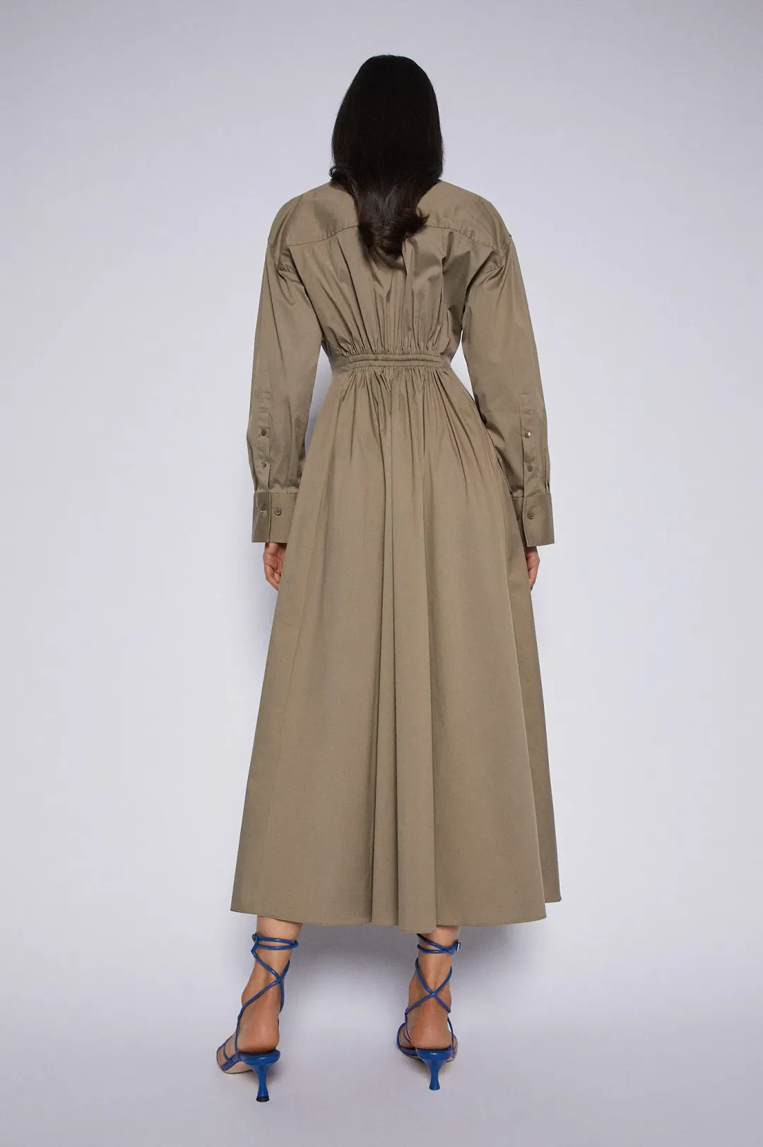 Scanlan Theodore Cotton Gathered Dress in Doe Size 6 for rent on The Volte - main image
