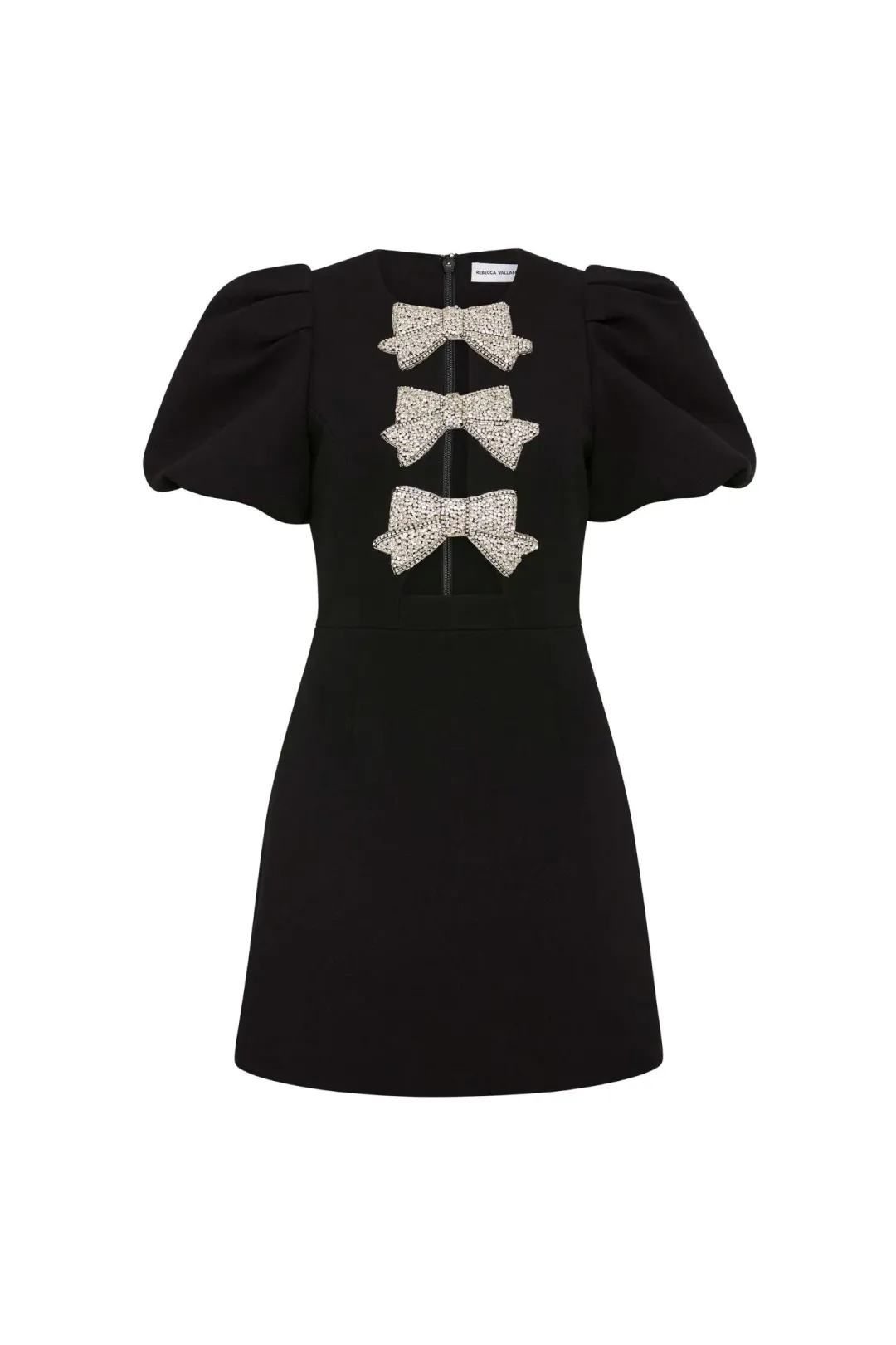 Rebecca Vallance Juliana Puff Sleeve Mini Dress Black Size 8 for rent on The Volte - main image