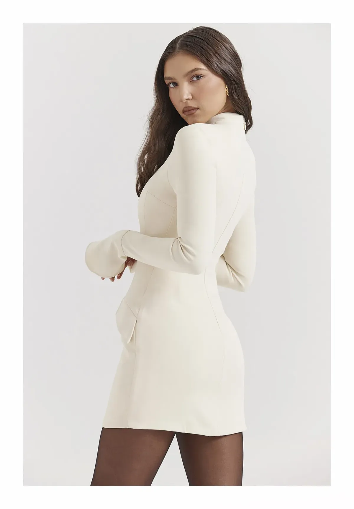 House of CB Mihalia Dress Cream Size XS/ AU 6 - Image 3