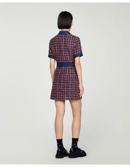 Sandro Denim Tweed Mini Dress Multi Size 12 AU for rent on The Volte - image 3