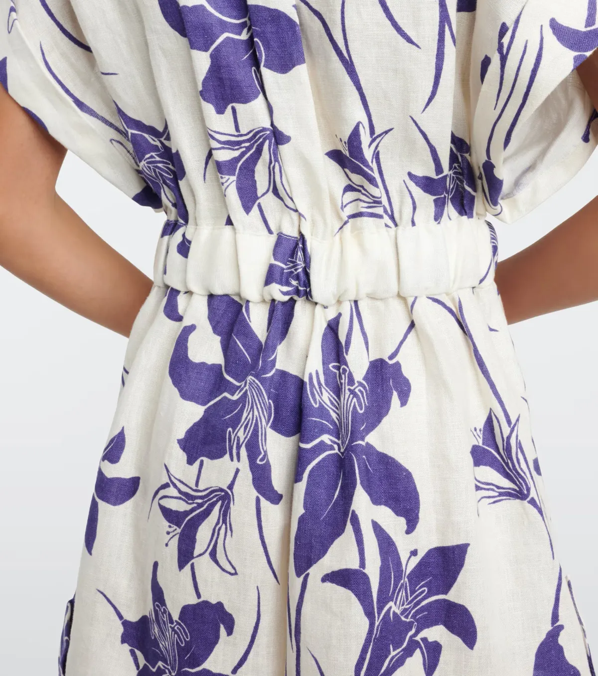 Zimmermann Acadian Cuffed Playsuit Ivory/Blue Floral Size 0 / AU 8 - Image 4