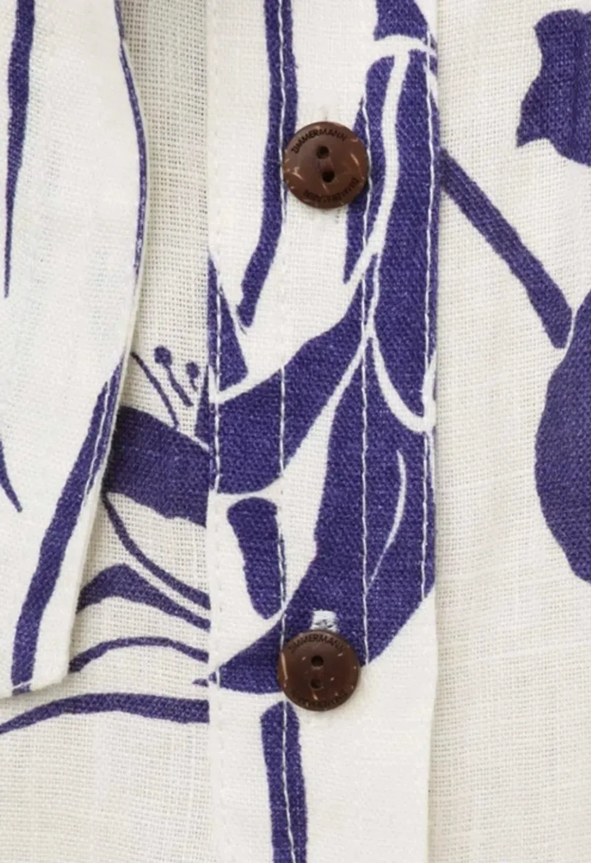 Zimmermann Acadian Cuffed Playsuit Ivory/Blue Floral Size 0 / AU 8 - Image 5